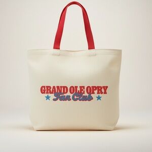 Grand Ole Opry Fan Club Cream Tote with Red Handles